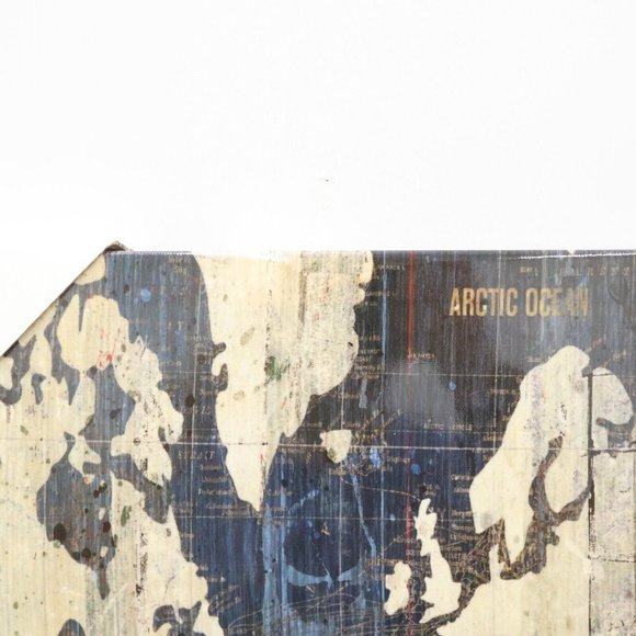 Old World Style Map on Canvas Print Glossy Finish Frameless Design 20x16in - Picture 2 of 6